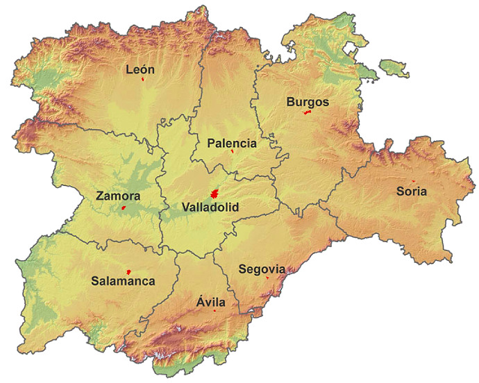 Mapa Comunidad Autónoma de Castilla y León